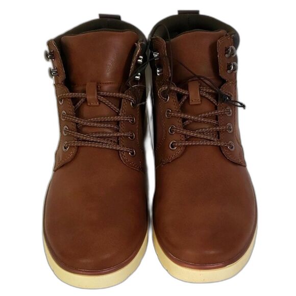 Goodfellow Maxwell Men's Brown High Top Polished Lace-Up Faux Leather Boots NEW! - Picture 3 of 8
